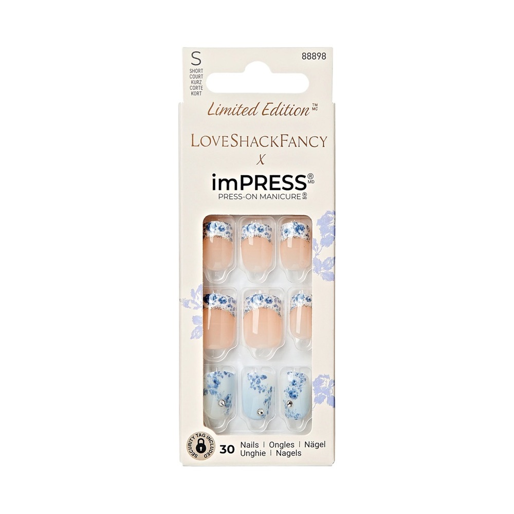 SOLD - LoveShackFancy x imPRESS limited edition press-on nail Hydrangea Blue S - Picture 2 of 3